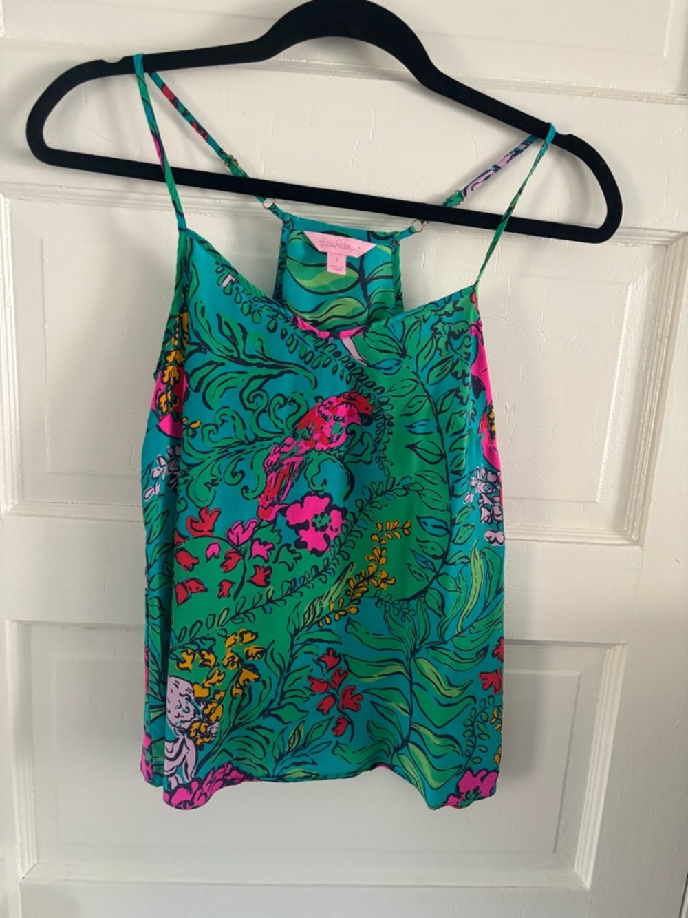 Lilly Pulitzer Spaghetti Strap Cami in print Shake Your Tail Fathers